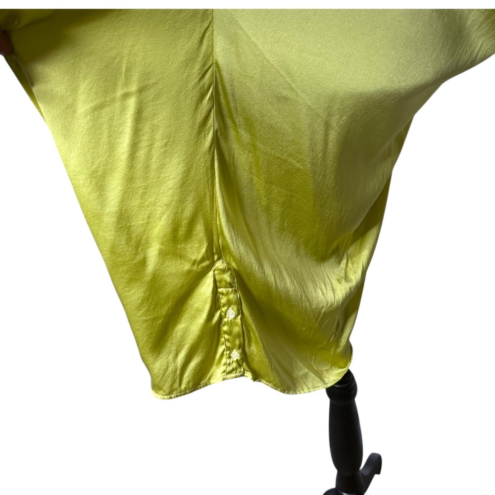 Lola Paredes Lime Green Satin Poncho Dress - Picture 12 of 16